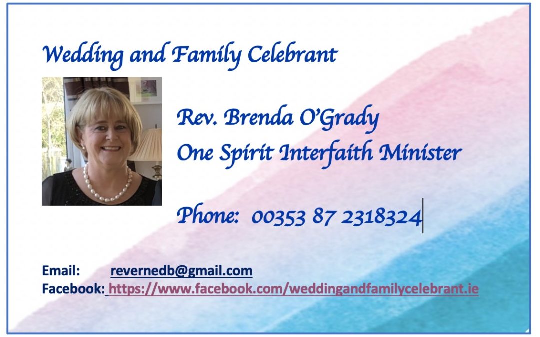 Rev. Brenda O’Grady Wedding Solemniser & Family Celebrant
